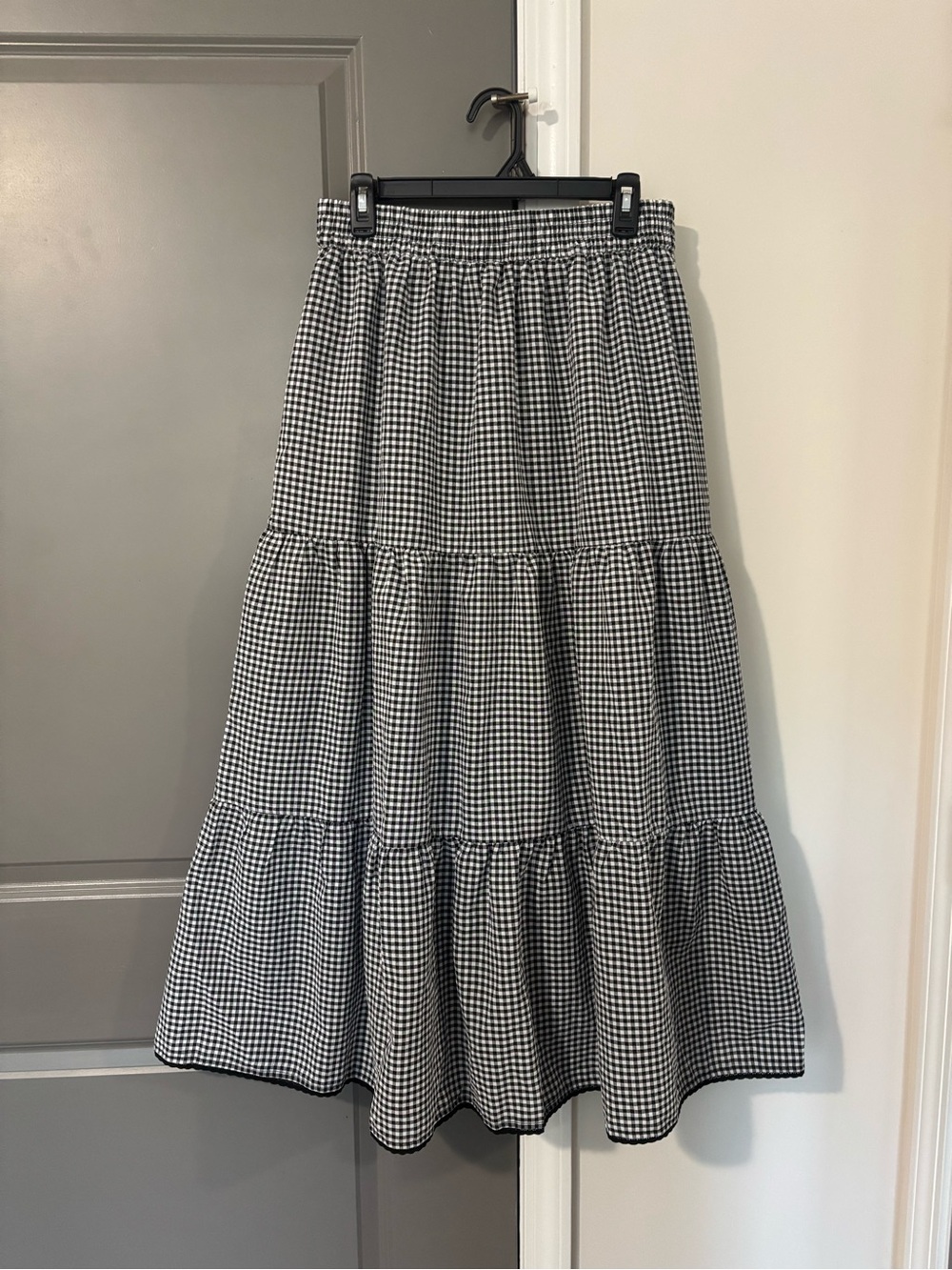 NWOT Black & White Gingham Maxi Skirt